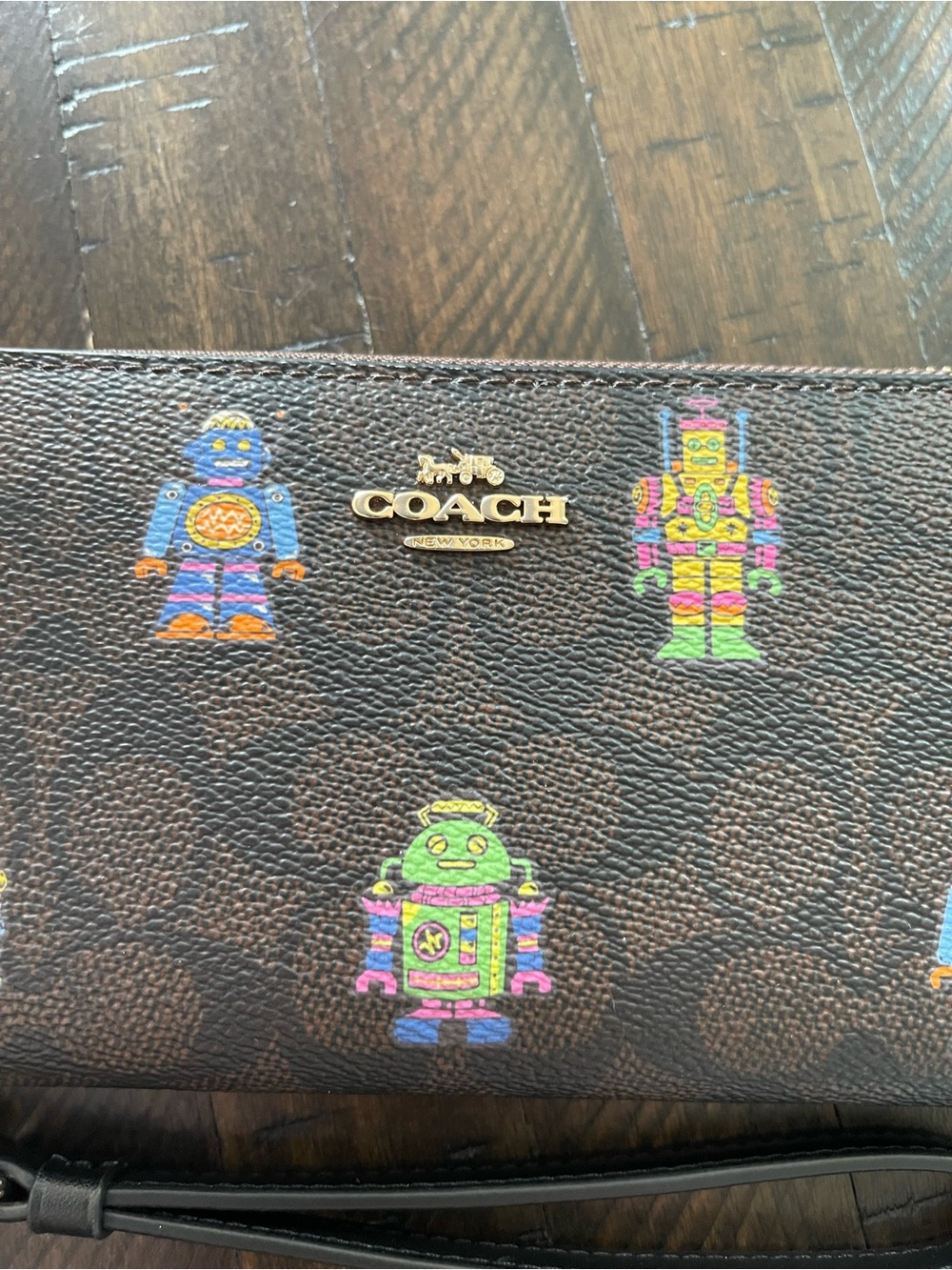 Coach Robot Brown Zip-Around Wallet with Gold Hardware NWT - Picture 3 of 7